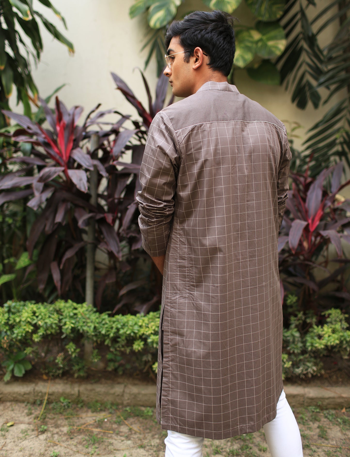 Diagonal Pleated Yolk Kurta