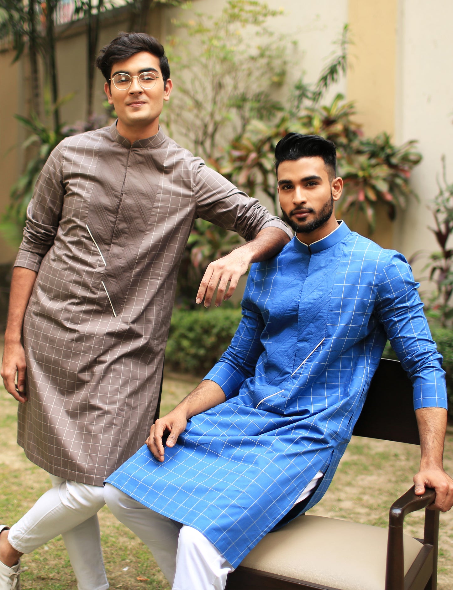 Diagonal Pleated Yolk Kurta