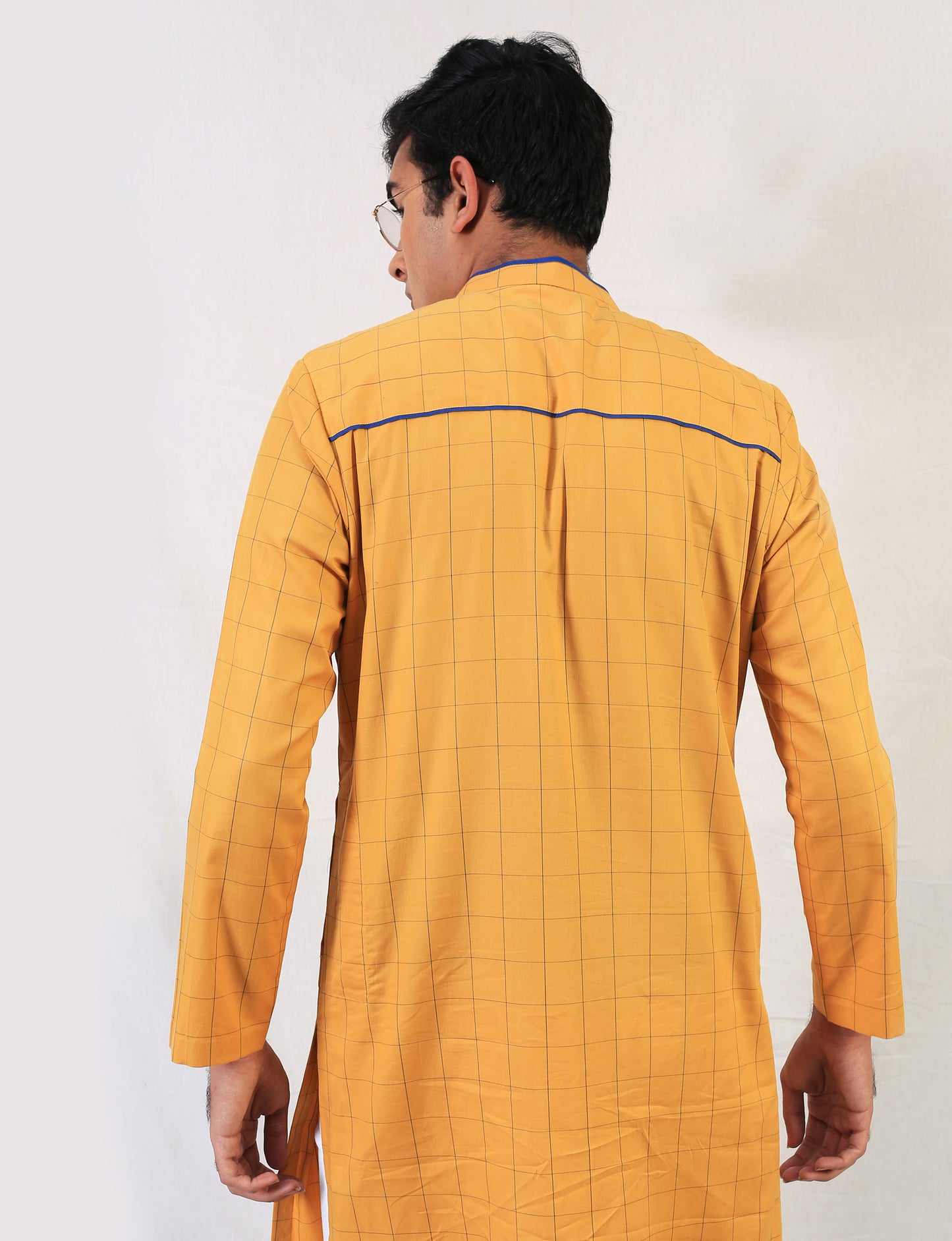 Braid Placket Mustard Kurta