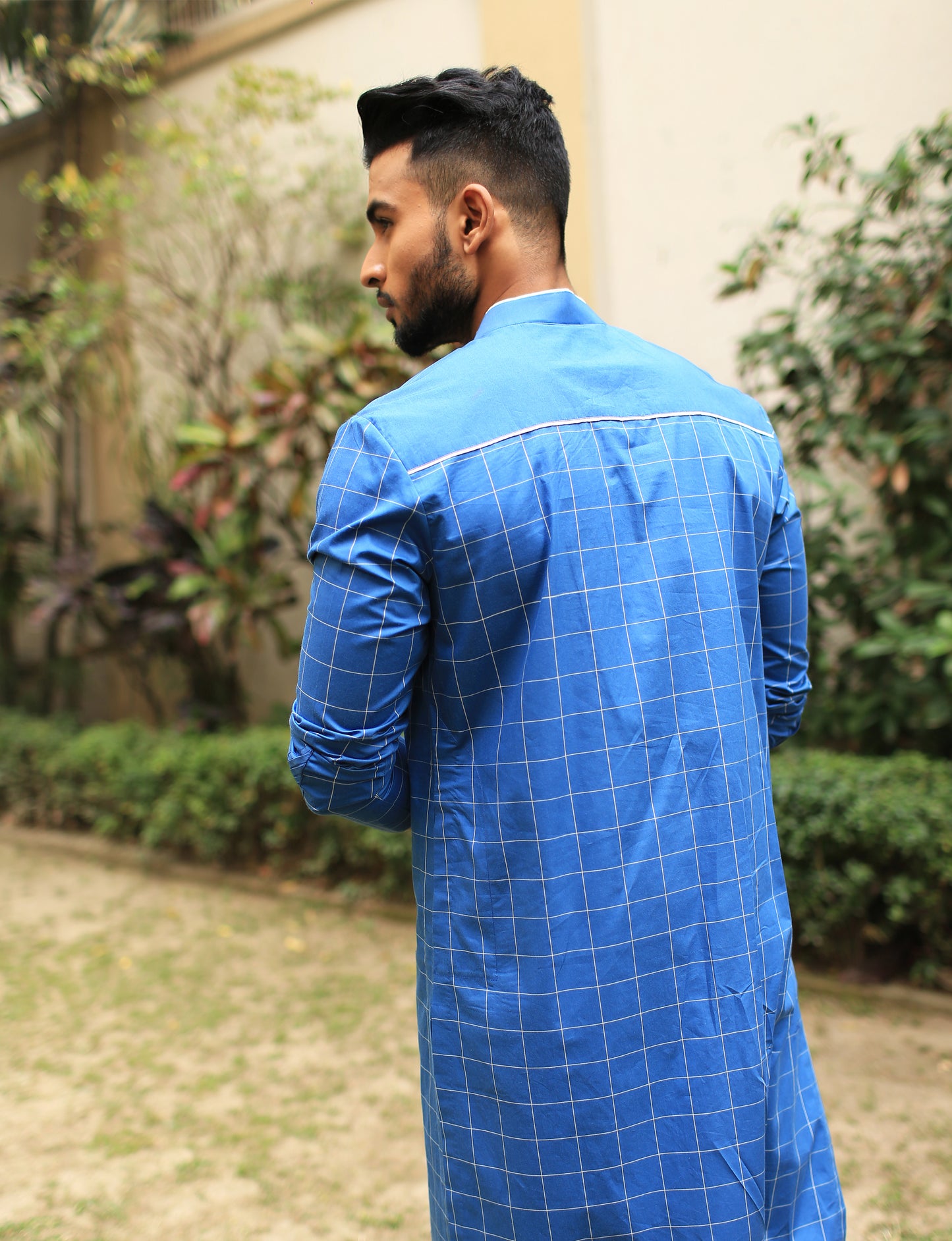 Diagonal Pleated Yolk Kurta