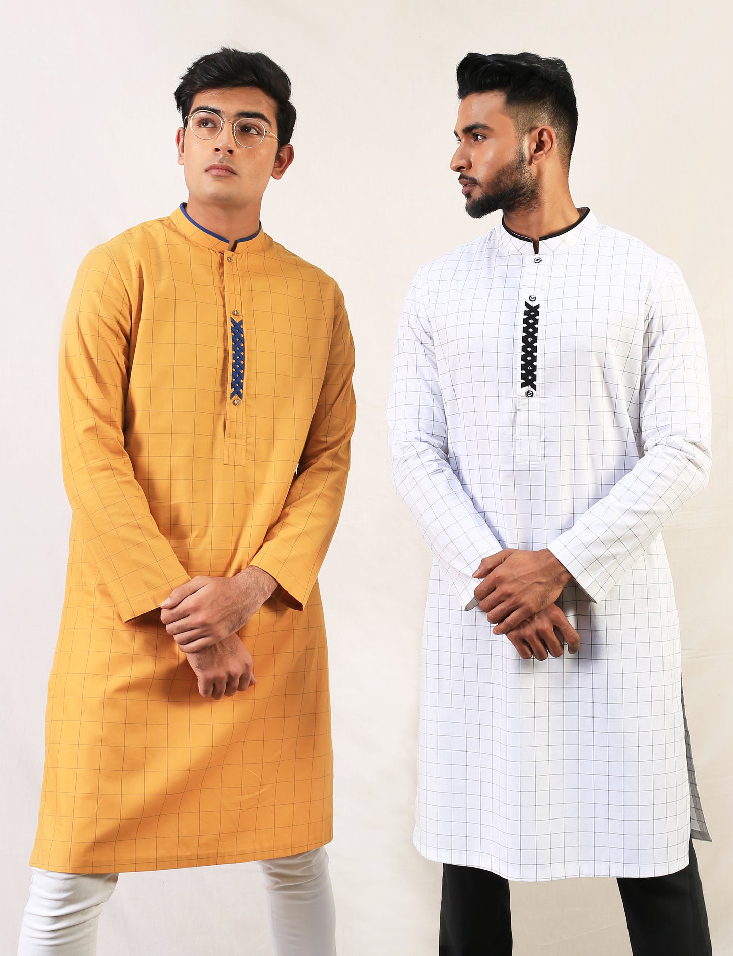 Braid Placket Mustard Kurta