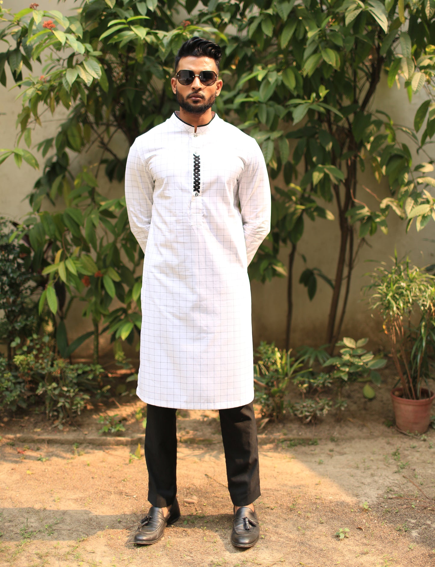 Braid Placket Mustard Kurta