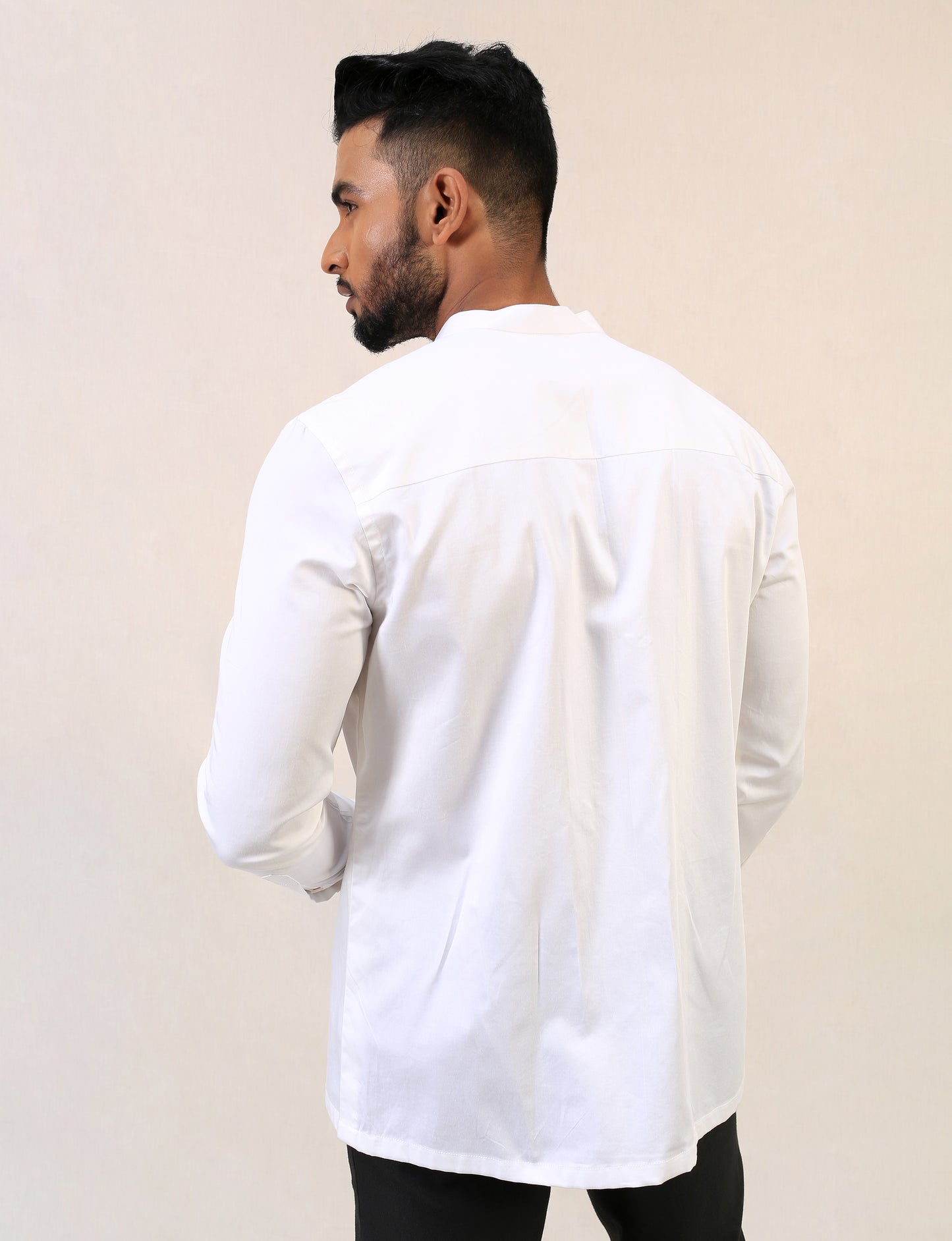 Pintucks Waves Curved Hem SHirt