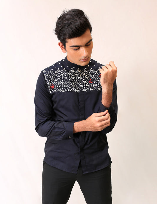 Meadow Embroidered Front Panel Shirt