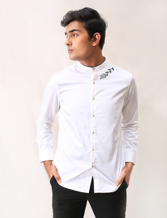 Olive twig white Shirt