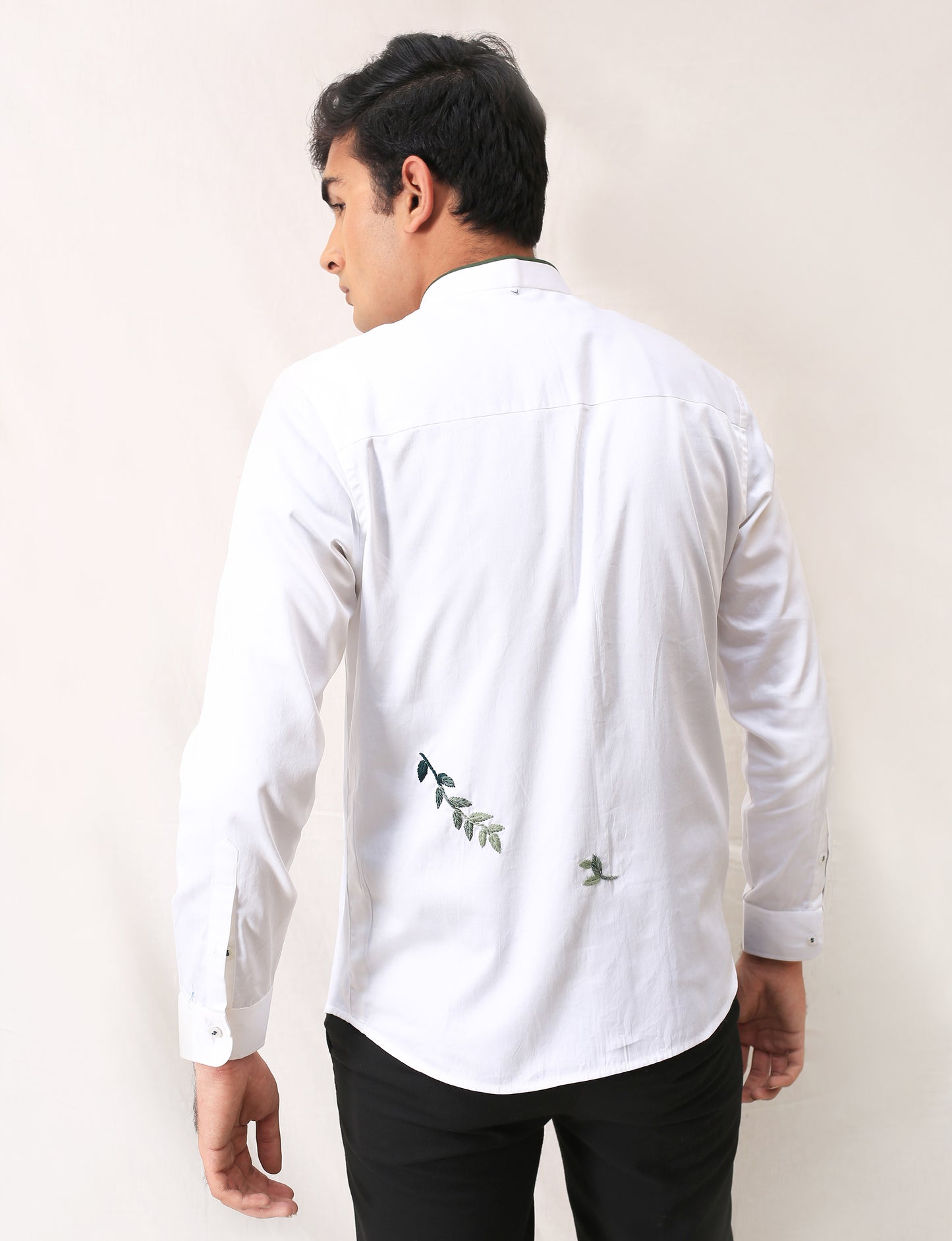 Olive twig white Shirt