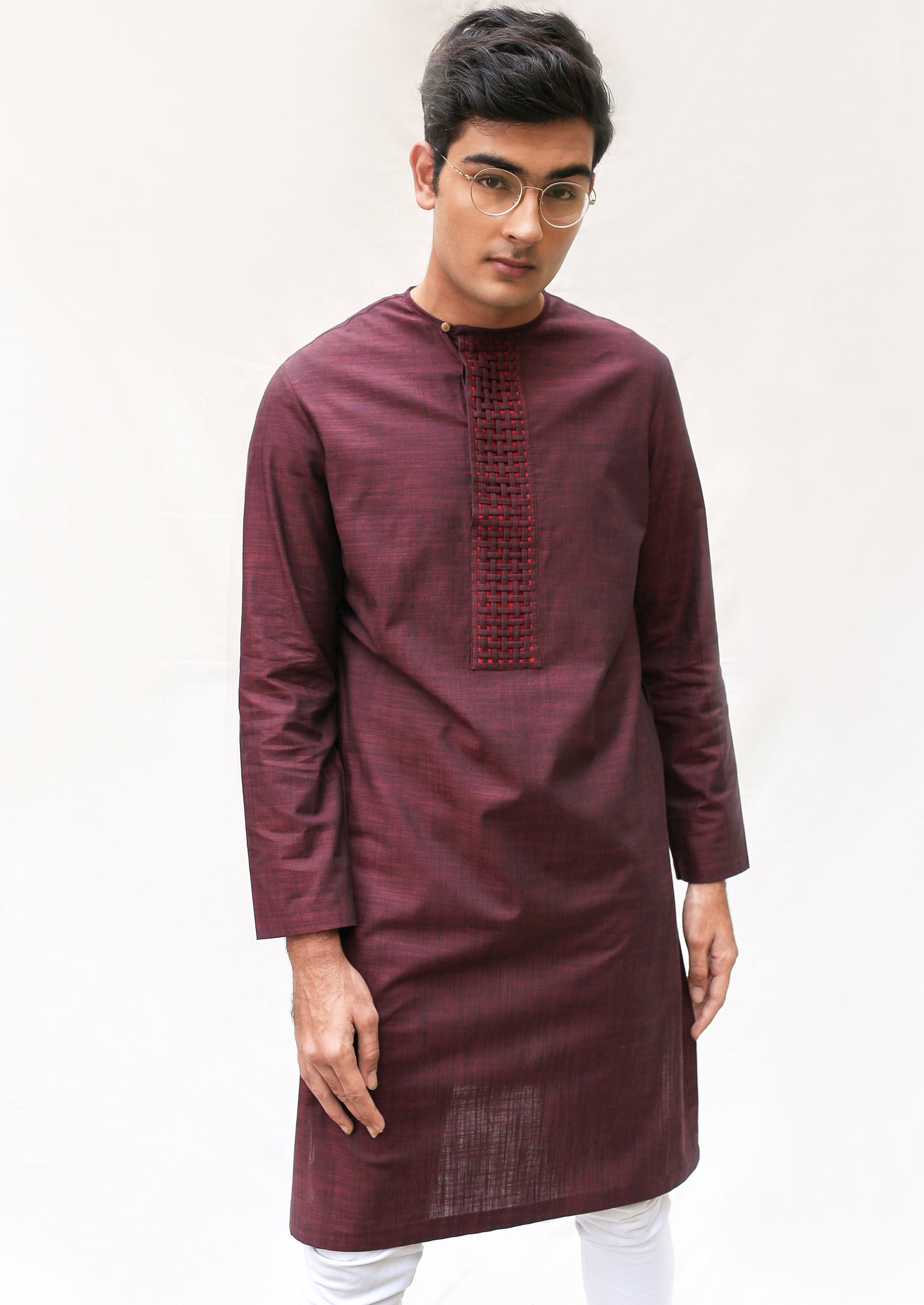 Woven placket Kurta