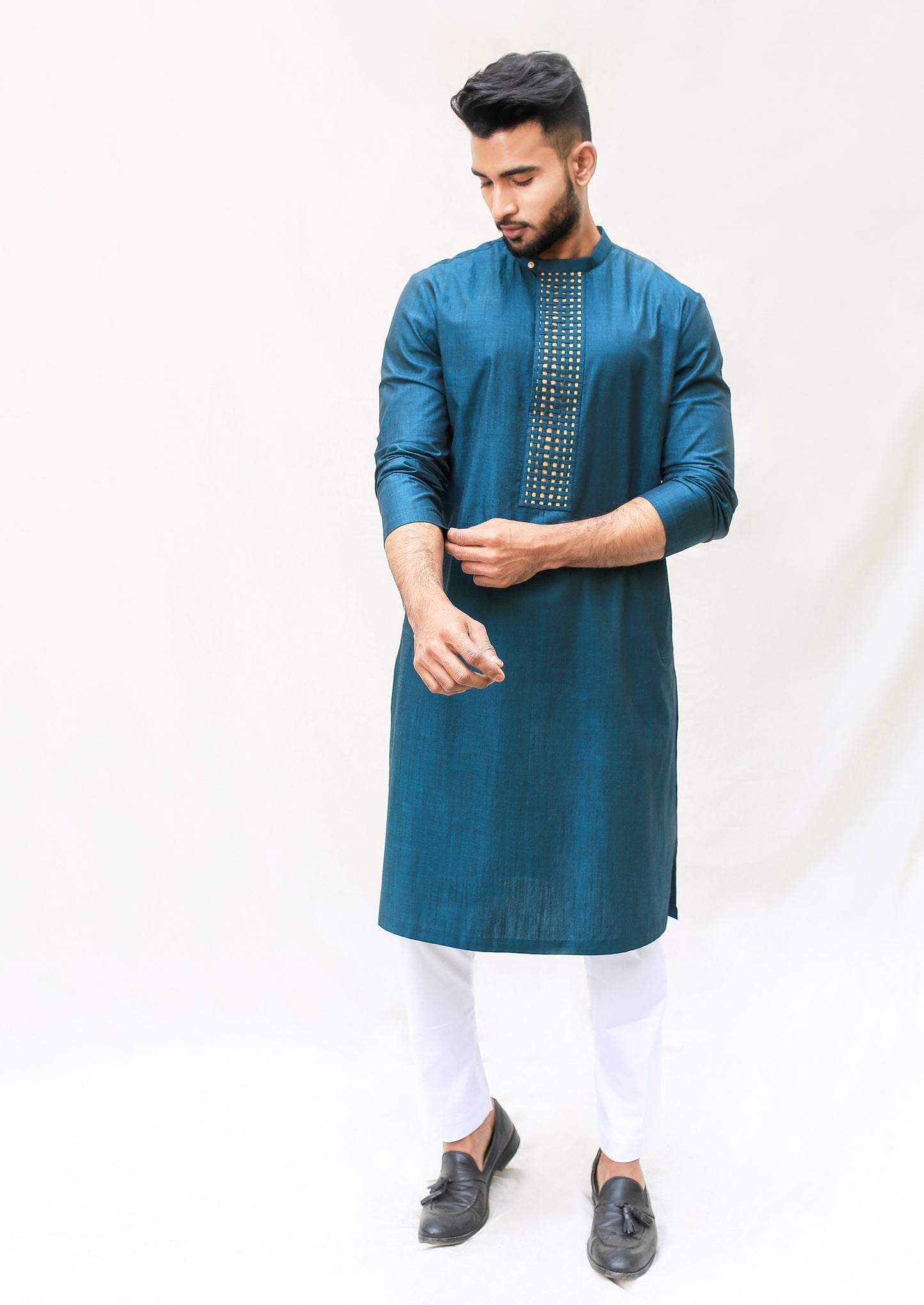 Woven placket Kurta