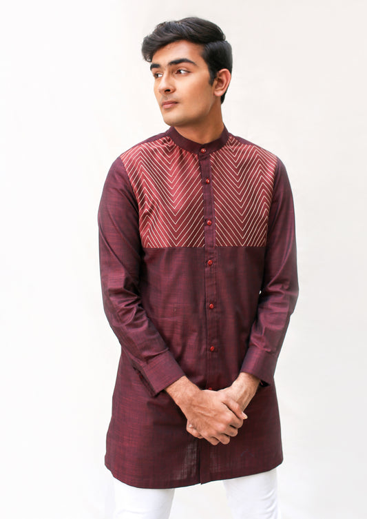 Zig Zag Half n Half Kurta