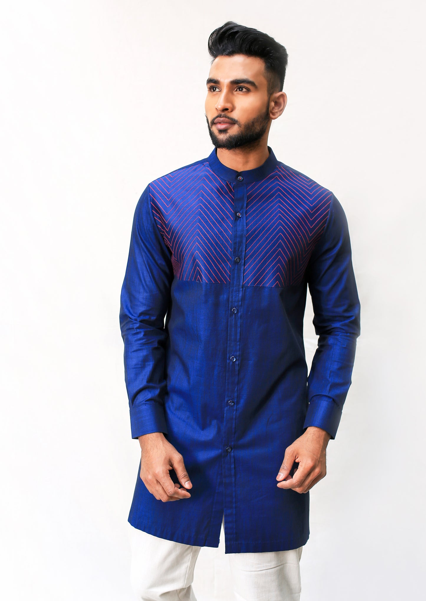 Zig Zag Half n Half Kurta