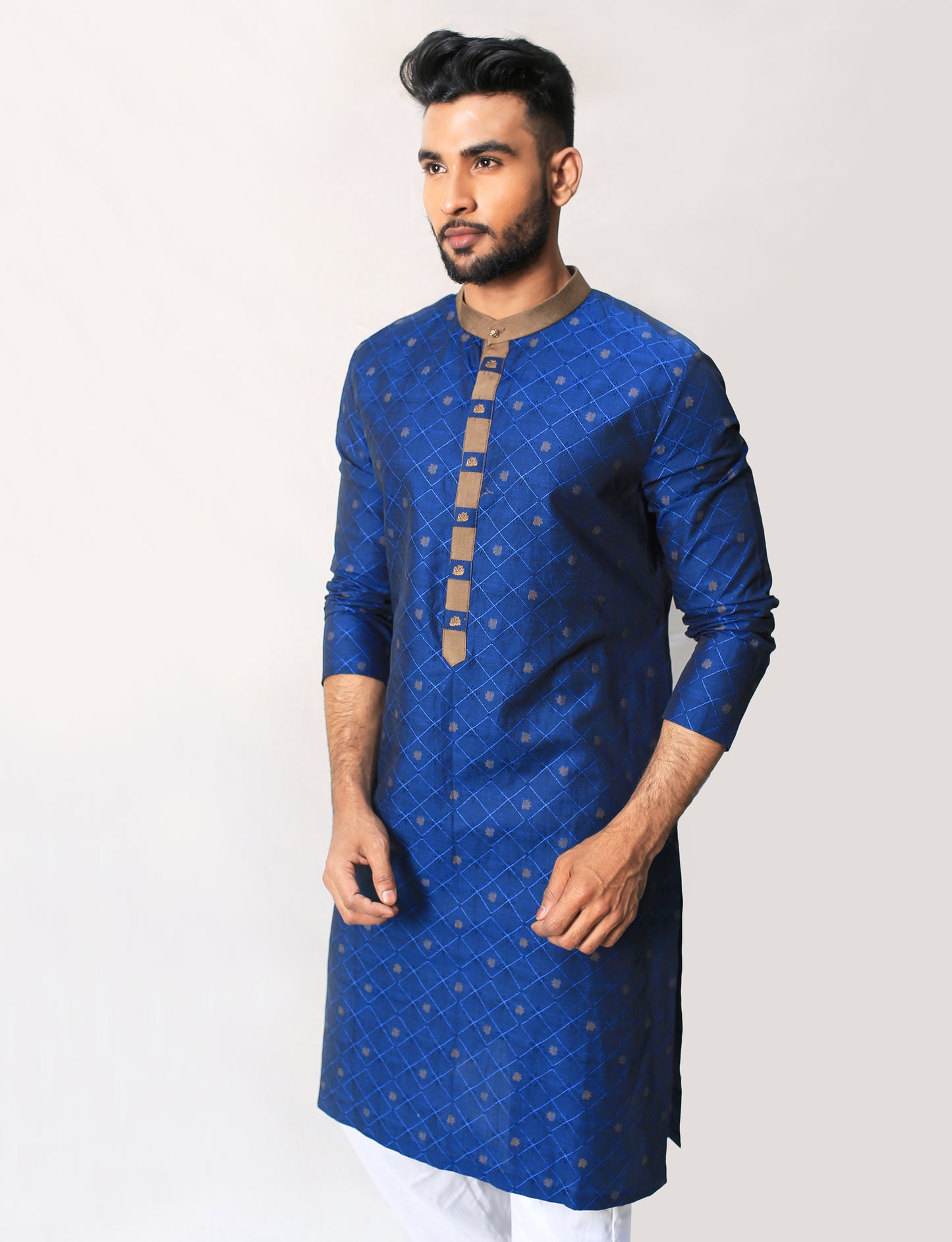 Contrast Jacquard Kurta