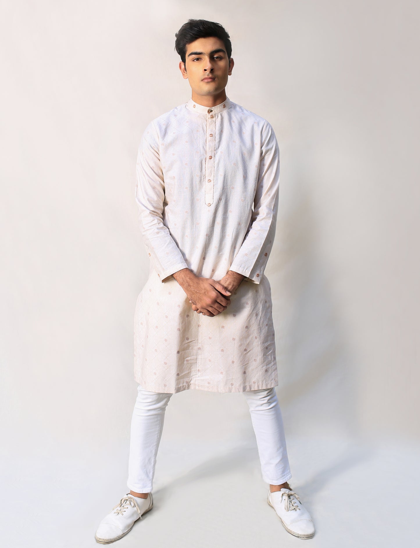 Contrast Jacquard Kurta