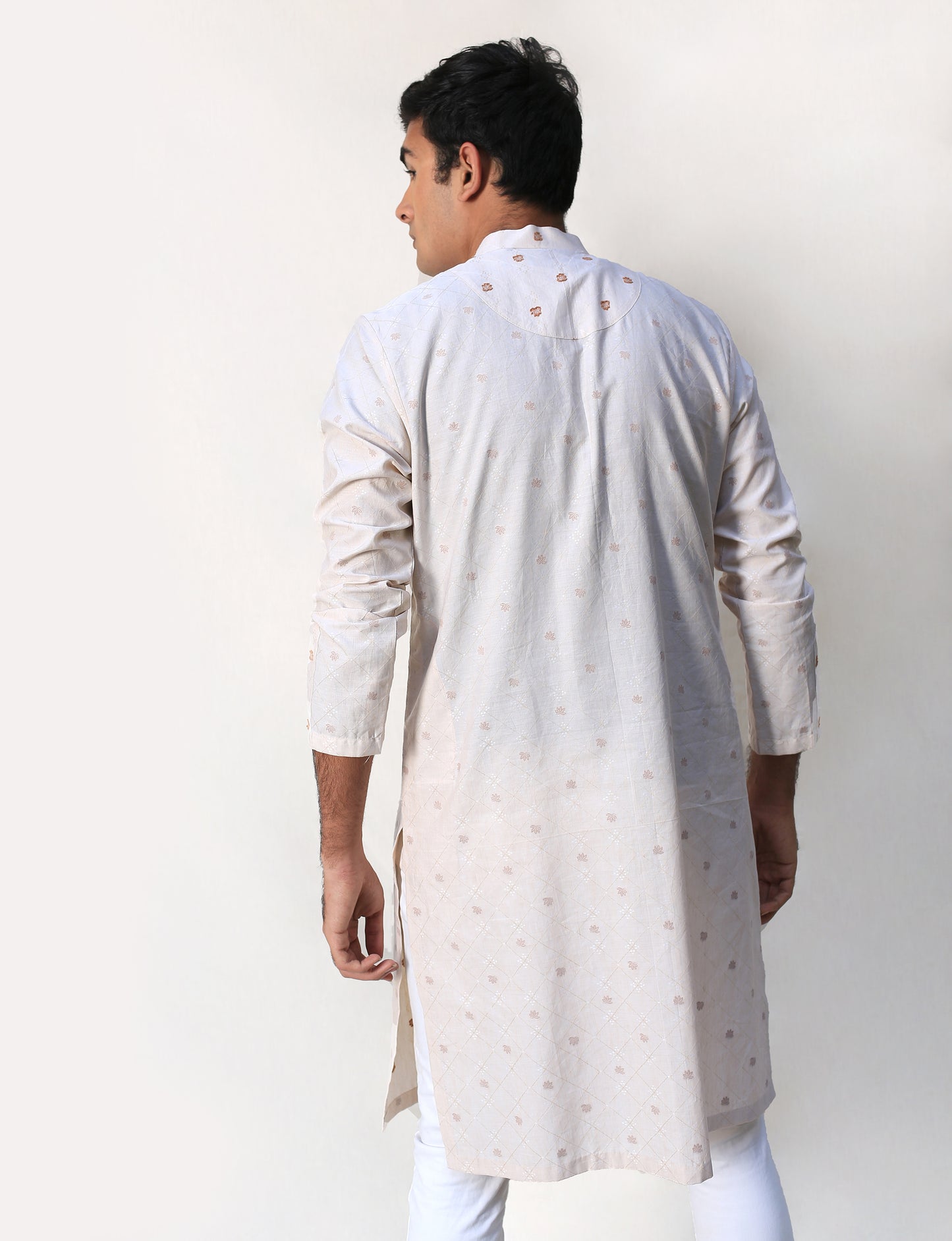 Contrast Jacquard Kurta