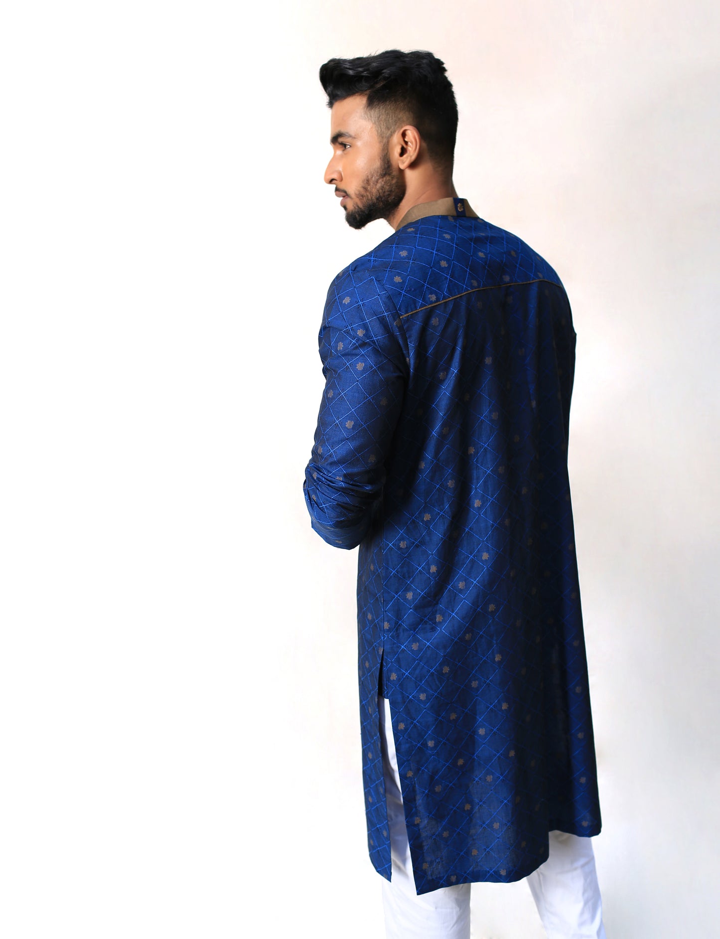 Contrast Jacquard Kurta